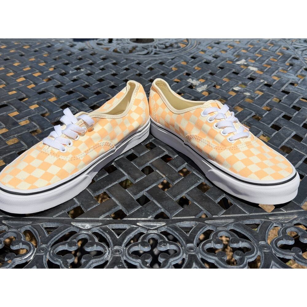 Vans Authentic Checkerboard Apricot Shoes Women’s Sz 9 Men’s Sz 7.5 NWOT - Picture 5 of 8